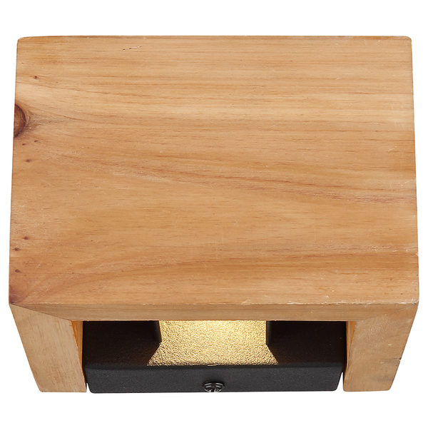 Wandleuchte Alina - Tanne Massiv / Eisen - Braun - 1-flammig