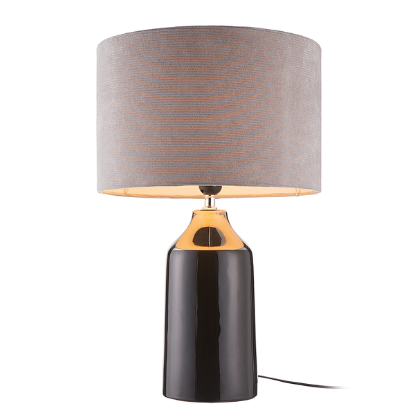 Tischleuchte FRONT ROW - Keramik / Textil - 1-flammig - Grau / Hellgrau