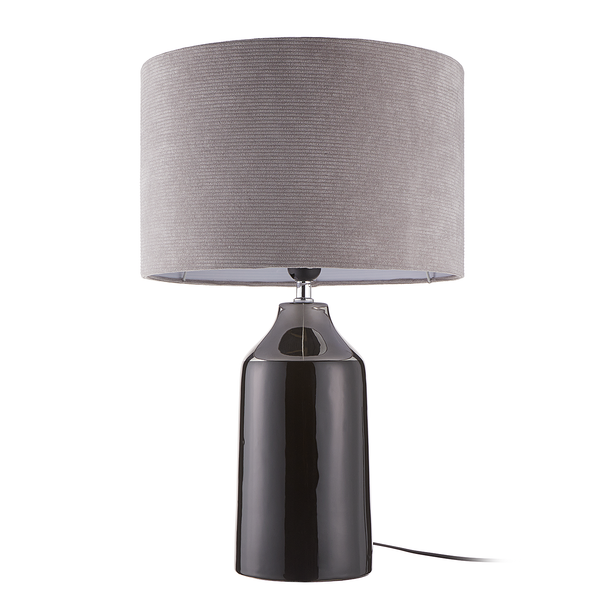 Tischleuchte FRONT ROW - Keramik / Textil - 1-flammig - Grau / Hellgrau