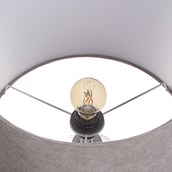 Tischleuchte FRONT ROW - Keramik / Textil - 1-flammig - Grau / Hellgrau