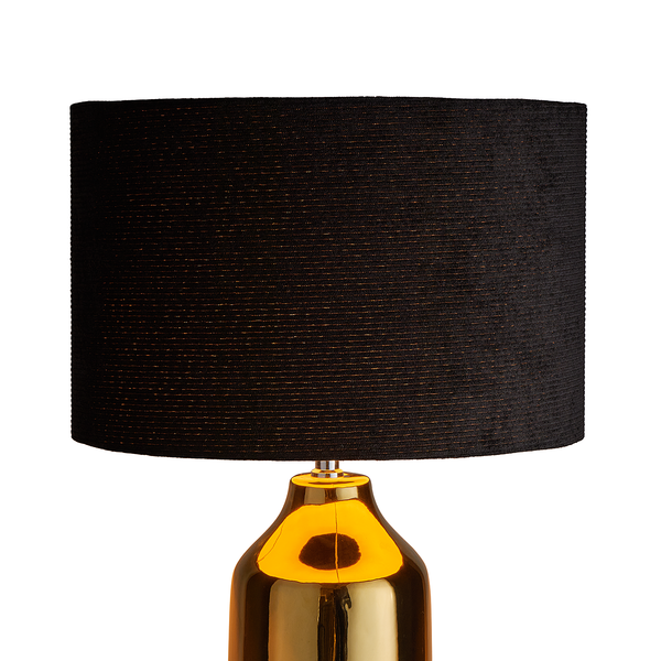 Tischleuchte FRONT ROW - Keramik / Textil - 1-flammig - Schwarz / Gold