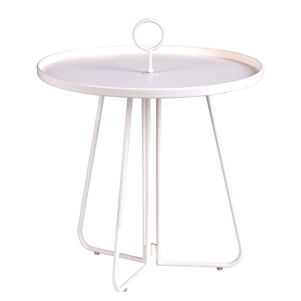 Beistelltisch PORTER mit Griff - Metall - Creme