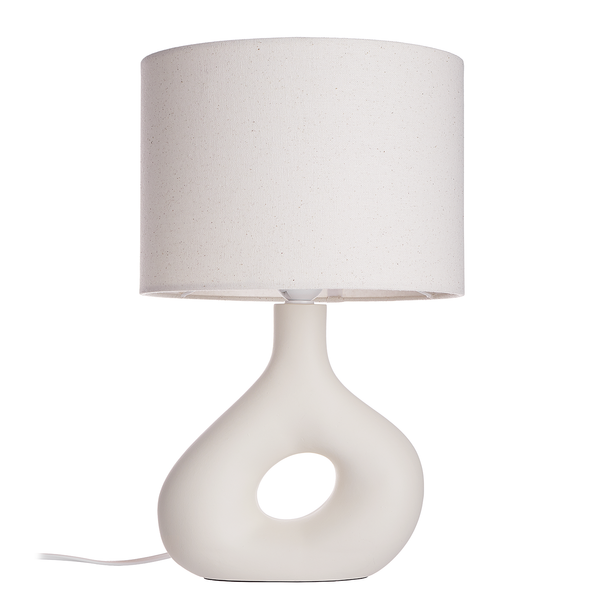 Tischleuchte LOOP - Keramik / Textil - 1-flammig - Beige