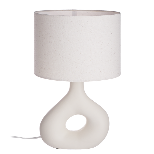 Tischleuchte LOOP - Keramik / Textil - 1-flammig - Beige