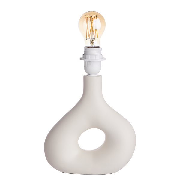Tischleuchte LOOP - Keramik / Textil - 1-flammig - Beige