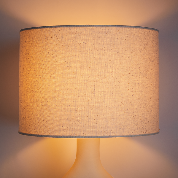 Tischleuchte LOOP - Keramik / Textil - 1-flammig - Beige