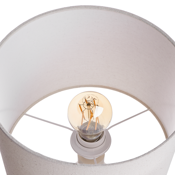 Tischleuchte LOOP - Keramik / Textil - 1-flammig - Beige