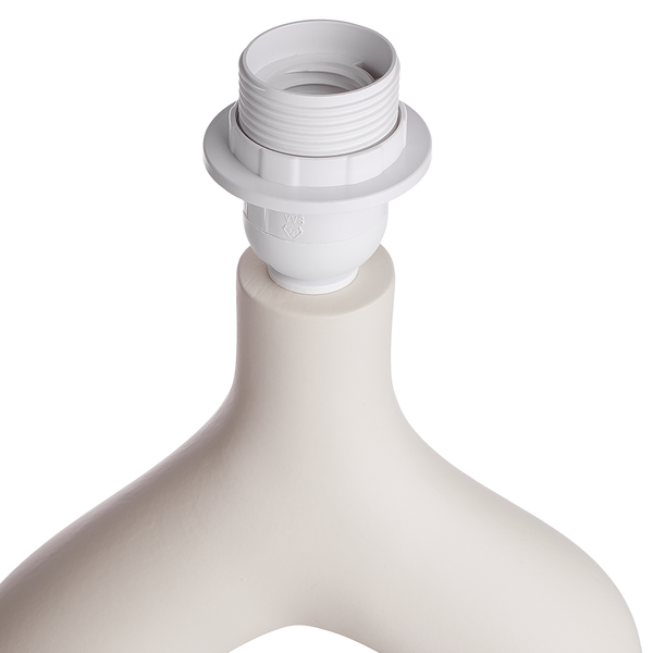 Tischleuchte LOOP - Keramik / Textil - 1-flammig - Beige