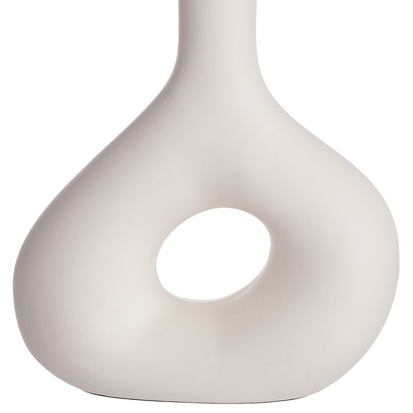 Tischleuchte LOOP - Keramik / Textil - 1-flammig - Beige