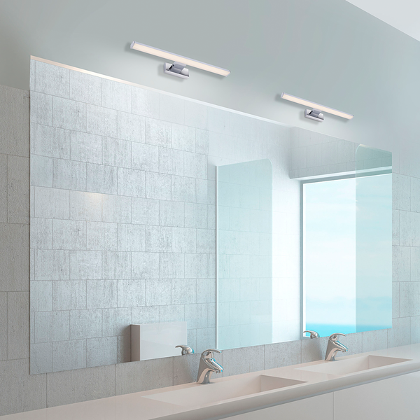 LED-Badleuchte Mattis - Aluminium - Silber - Breite: 40 cm