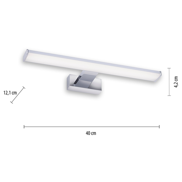 LED-Badleuchte Mattis - Aluminium - Silber - Breite: 40 cm