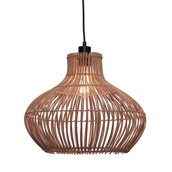 Pendelleuchte Kalahari - Rattan - Braun - 1-flammig
