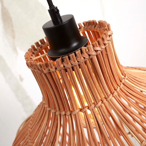 Pendelleuchte Kalahari - Rattan - Braun - 1-flammig