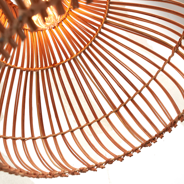 Pendelleuchte Kalahari - Rattan - Braun - 1-flammig
