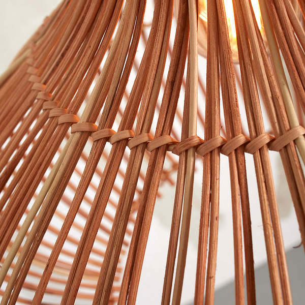 Pendelleuchte Kalahari - Rattan - Braun - 1-flammig