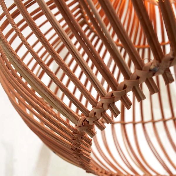 Pendelleuchte Kalahari - Rattan - Braun - 1-flammig