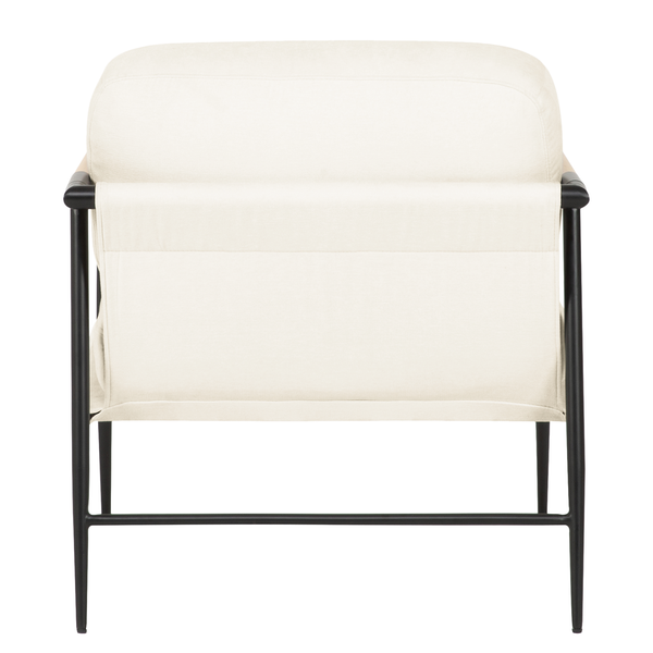 Loungesessel KOCANUS - Webstoff / Eisen - Creme / Schwarz