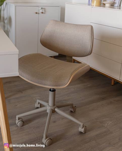 Bürodrehstuhl DICMO - Chenille / Eisen - Beige