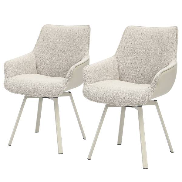 Armlehnenstuhl RAKOA 2er-Set - Beige