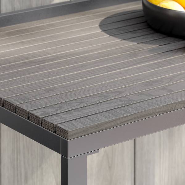Gartenküchentisch Portol - Aluminium / Kunststoff - Schwarz