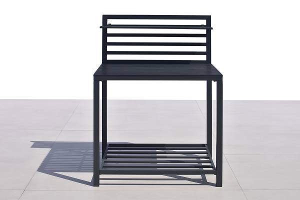 Gartenküchentisch Portol - Aluminium / Kunststoff - Schwarz