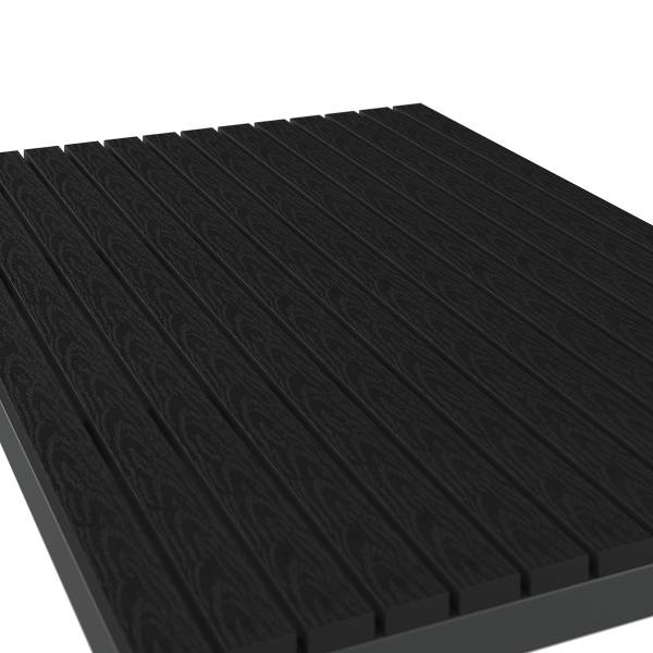 Gartenküchentisch Portol - Aluminium / Kunststoff - Schwarz