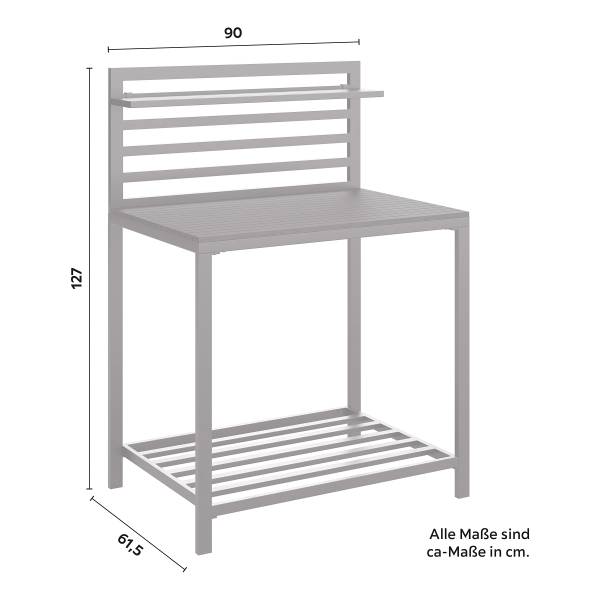 Gartenküchentisch Portol - Aluminium / Kunststoff - Schwarz