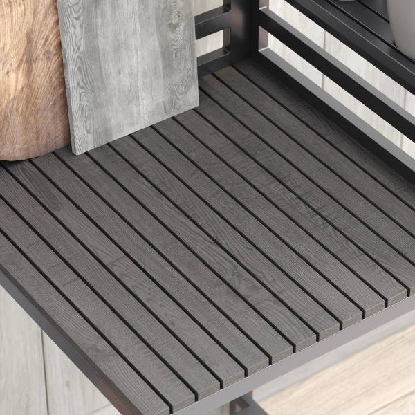 Gartenküchenecktisch Portol - Aluminium / Kunststoff - Schwarz