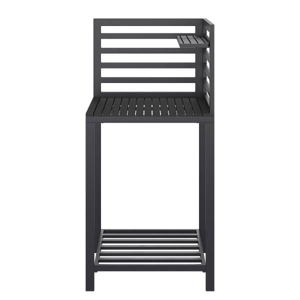 Gartenküchenecktisch Portol - Aluminium / Kunststoff - Schwarz