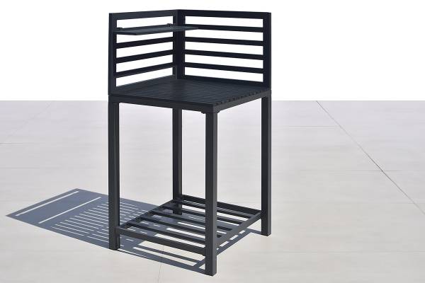 Gartenküchenecktisch Portol - Aluminium / Kunststoff - Schwarz