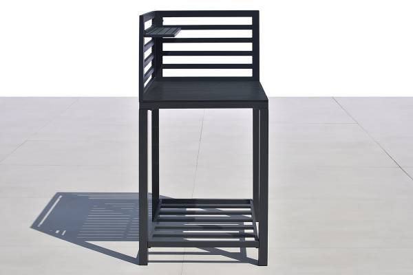 Gartenküchenecktisch Portol - Aluminium / Kunststoff - Schwarz