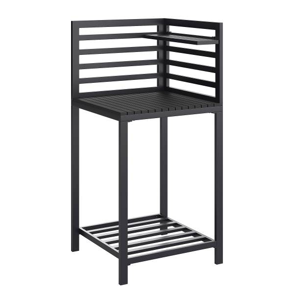 Gartenküchenecktisch Portol - Aluminium / Kunststoff - Schwarz