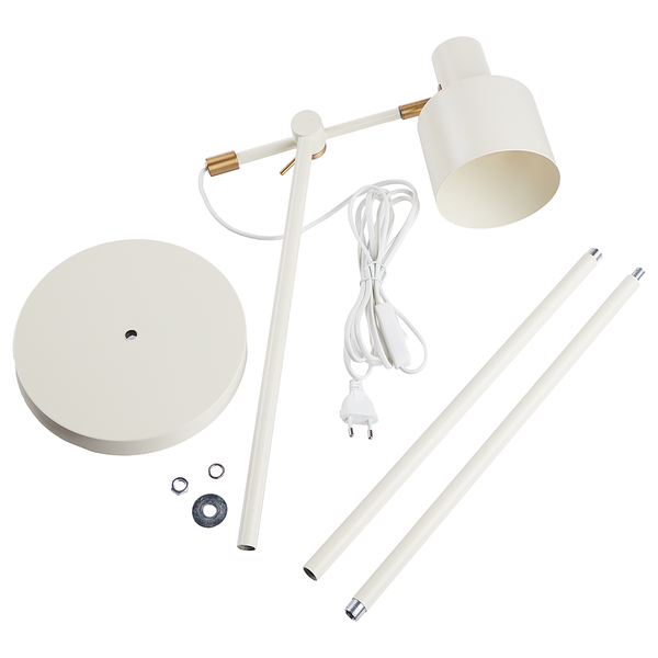 Stehleuchte ISAK - Eisen - 1-flammig - Creme