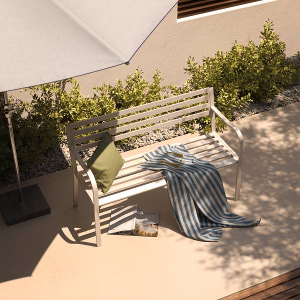Gartenbank Sophy - Stahl - Beige