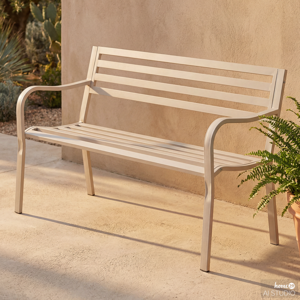 Gartenbank Sophy - Stahl - Beige
