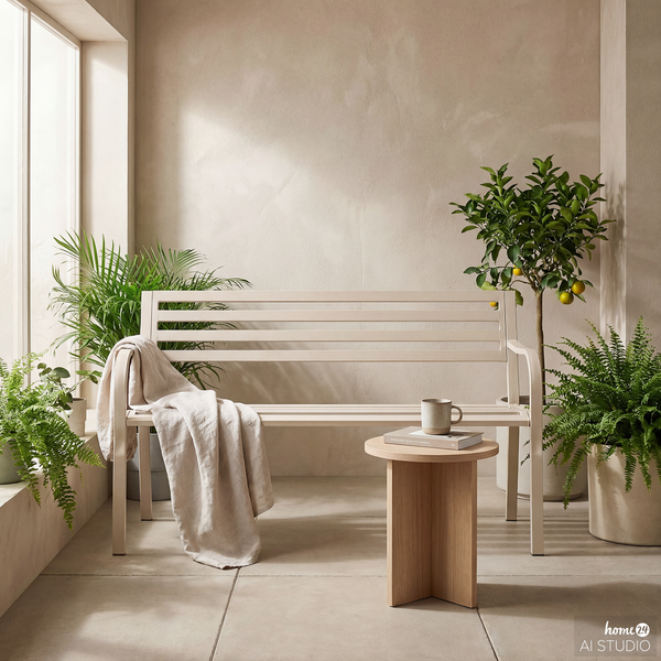 Gartenbank Sophy - Stahl - Beige