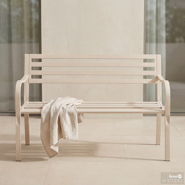 Gartenbank Sophy - Stahl - Beige