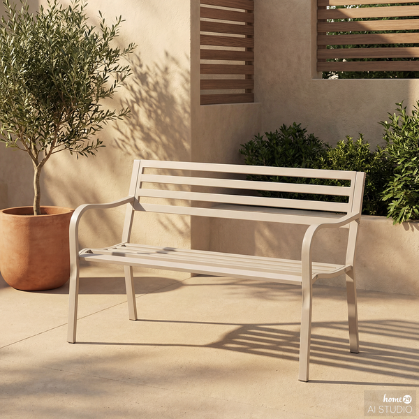 Gartenbank Sophy - Stahl - Beige