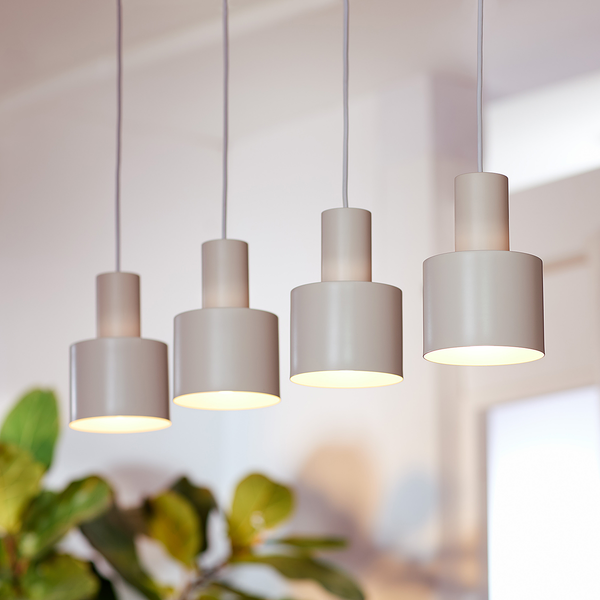 Pendelleuchte ISAK - Eisen - 4-flammig - Creme