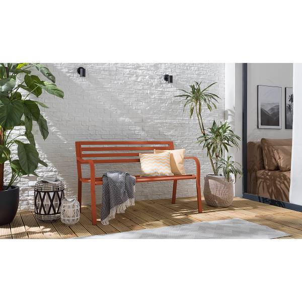 Gartenbank Sophy - Stahl - Terracotta