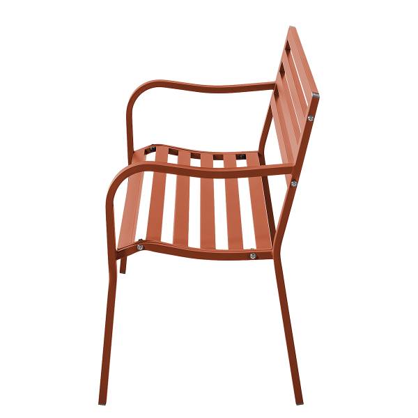 Gartenbank Sophy - Stahl - Terracotta