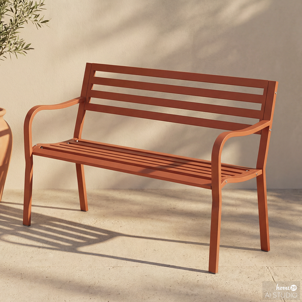 Gartenbank Sophy - Stahl - Terracotta