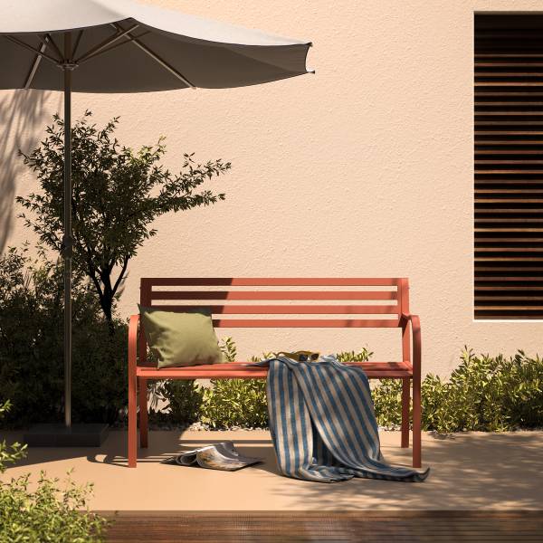Gartenbank Sophy - Stahl - Terracotta