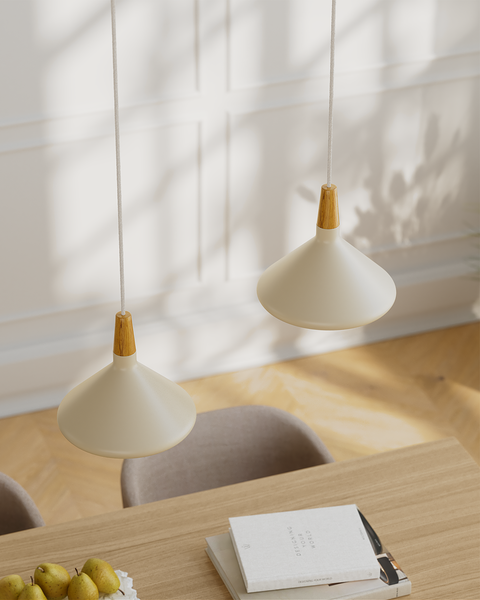 Hängeleuchte SCANDICE - Eisen / Kiefernholz - 1-flammig