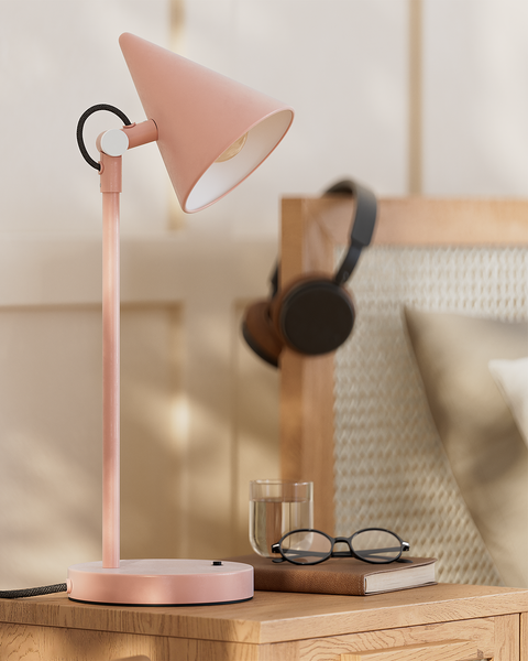 Tischleuchte SCANDICE - Eisen - 1-flammig - Rosa