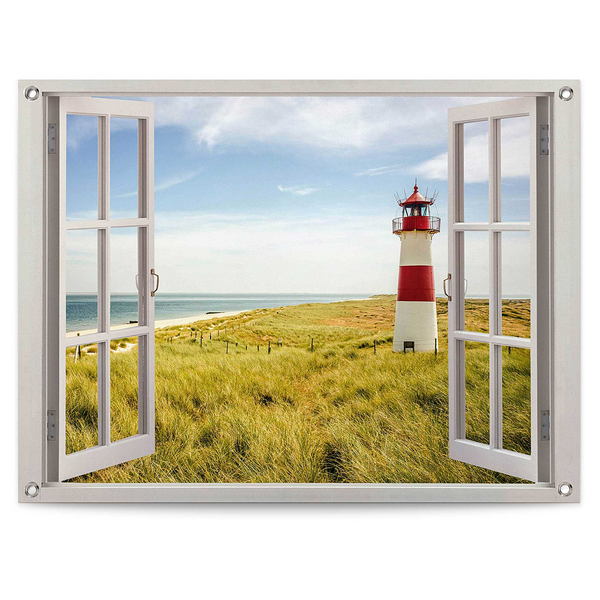 Outdoor-Poster Leuchtturm Ansicht - PVC - Blau - 60 x 80 cm