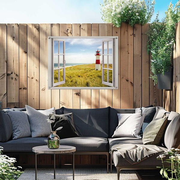 Outdoor-Poster Leuchtturm Ansicht - PVC - Blau - 60 x 80 cm