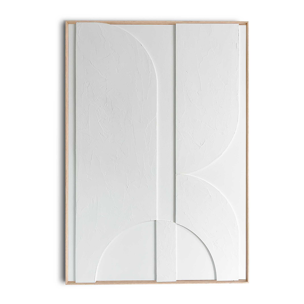 Wandbild Relief Mars - MDF Rahmen - 70 x 100 cm - Weiß