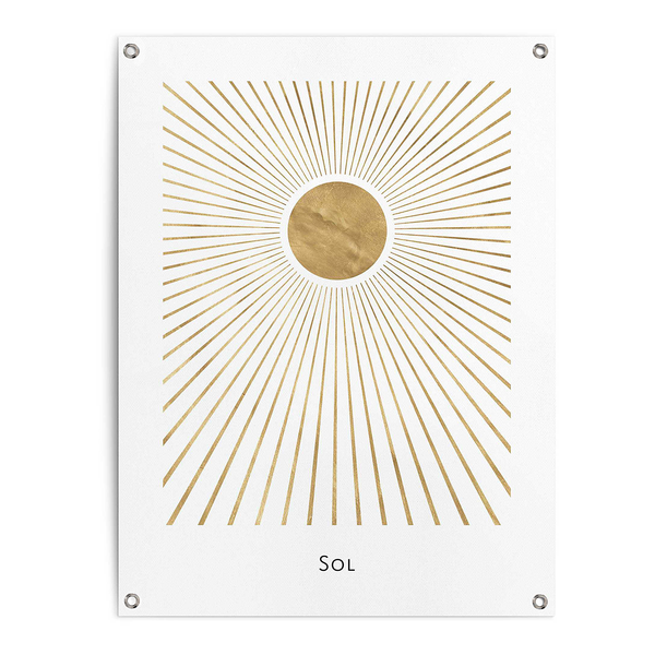 Outdoor-Poster Goldene Sonne - PVC - Gold - 60 x 80 cm