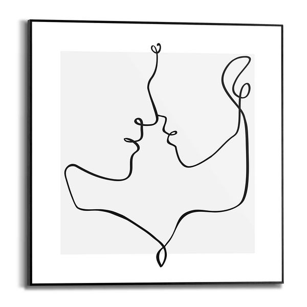Gerahmtes Bild Loves Lines - Schwarz - 50 x 50 cm